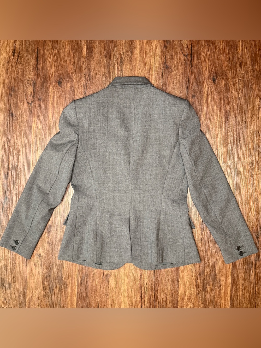 Theory Gabe B Tailor Wool Blazer Jacket Size 8 Heather Gray One Button Office - Picture 7 of 16